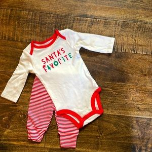 NWT Santa’s favorite Christmas onesie and pants